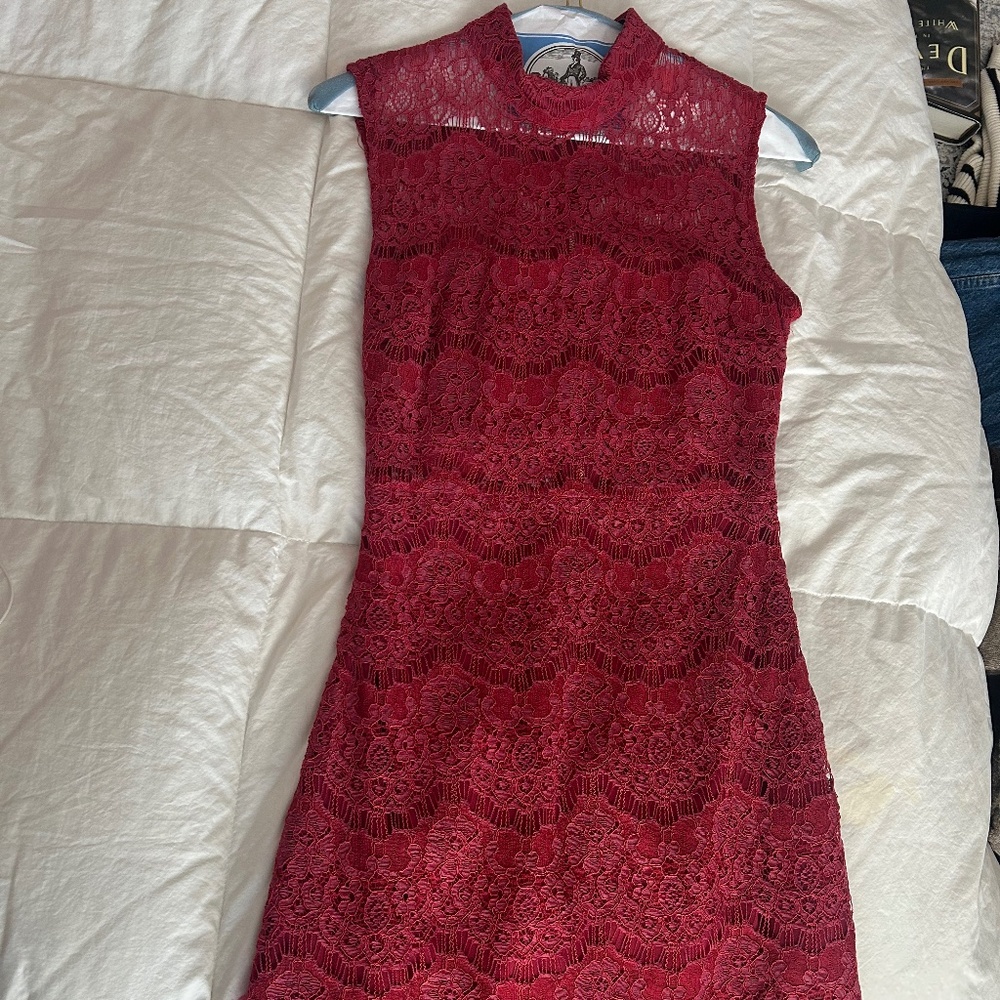 Lulus Red Lace Mini Dress